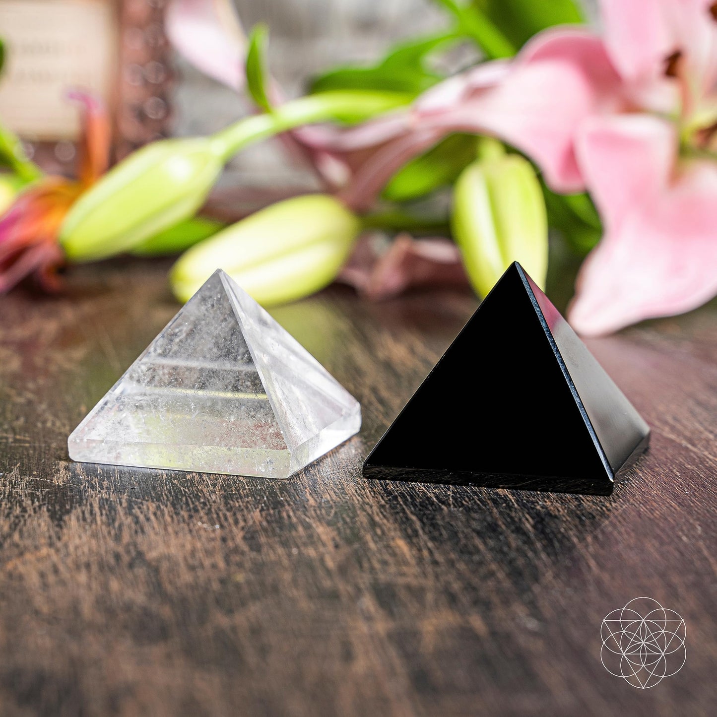 Conscious Items Clear Crystal Quartz Pyramid, Healing Crystal Pyramids for Recovery and Overall Wellness, Healing Stone Gifts for Women & Men, Genuine Crystals for Home & Office