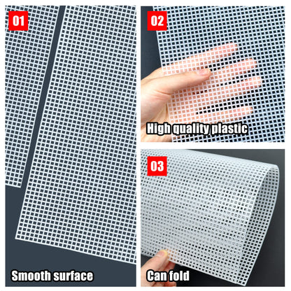 LYLIDIA 6PCS Plastic Canvas Sheets 6 Count Mesh for DIY Crafts, White Needlepoint Canvas for Embroidery, Crafting, Knit, Crochet Projects, Cross-Stitch, Bag Making