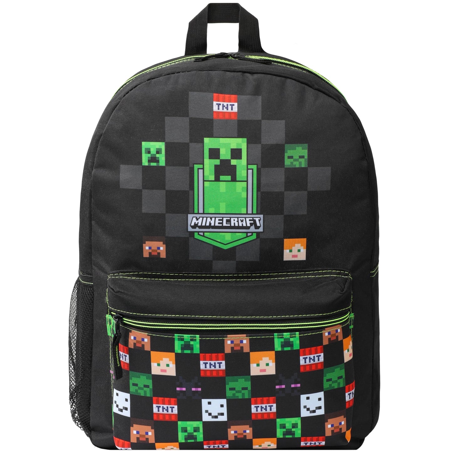 Minecraft Backpack for Kids Teenagers Gaming Rucksack School Bag Creeper Daypack Travel Bag for Days Out PE Sports Gamer Gifts (Black)