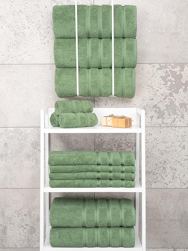 American Soft Linen Luxury 4 Piece Bath Towel Set, 600 GSM 100% Cotton Turkish
