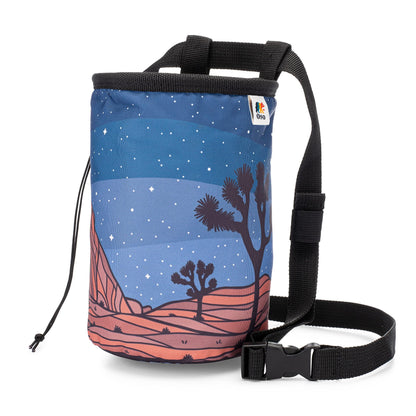 Oso Supply Co - Climbing Chalk Bag for Adults and Kids, Drawstring Closure, Adjustable Waist Belt, Indoor/Outdoor Training, Rock Climbing, Bouldering, Weightlifting (Joshua Tree)