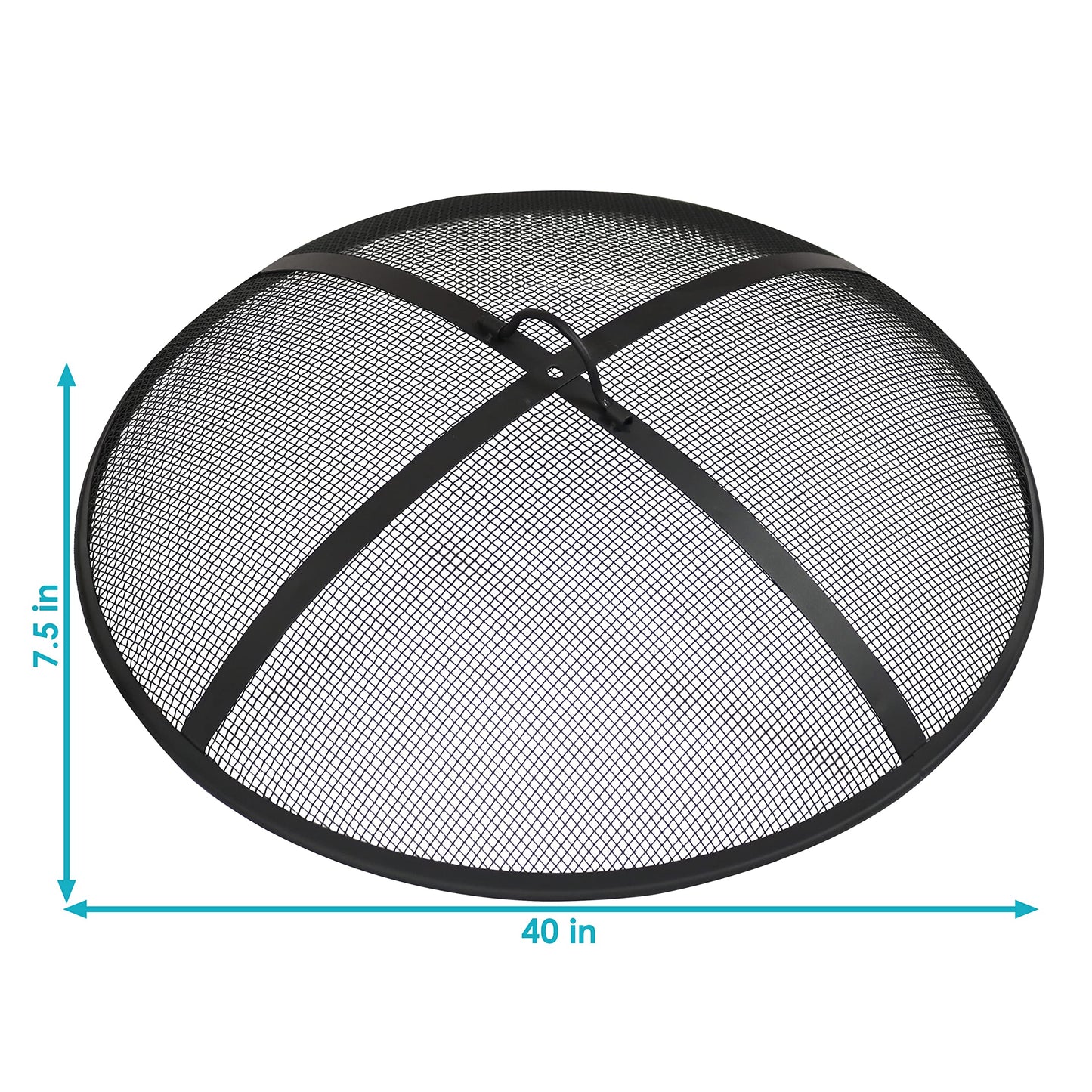 Sunnydaze Heavy-Duty Steel Mesh Fire Pit Screen - Fire Pit Spark Screen with Handle - 40-Inch Diameter