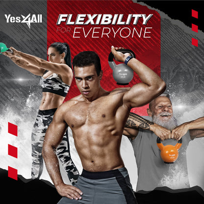 Yes4All Kettlebells Rubber Base, Kettlebell Set for Women, Strength Training Kettlebells Weights (10-65 lbs)