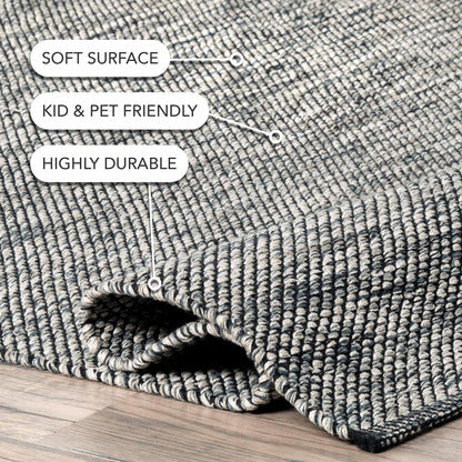 nuLOOM Alessi Solid Farmhouse Cotton Area Rug, 5x8, Grey