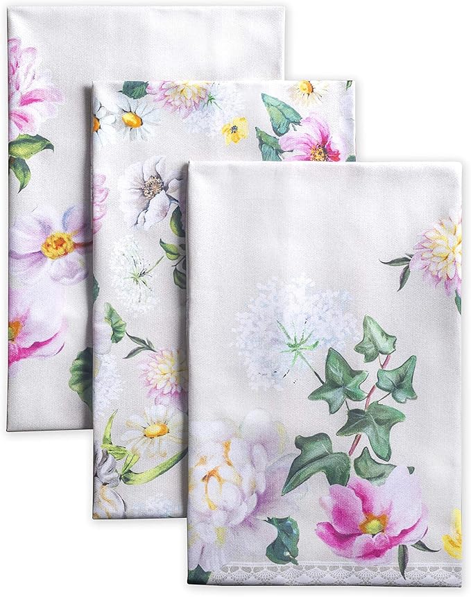Maison d' Hermine Kitchen Towels Set of 3 100% Cotton 27.50" x 20" Reusable