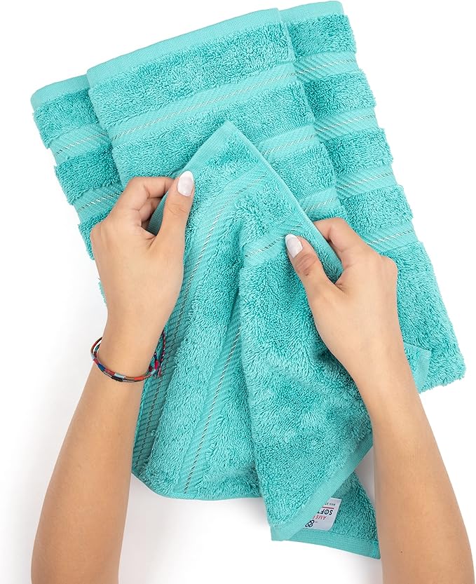 American Soft Linen Luxury 4 Piece Bath Towel Set, 600 GSM 100% Cotton Turkish