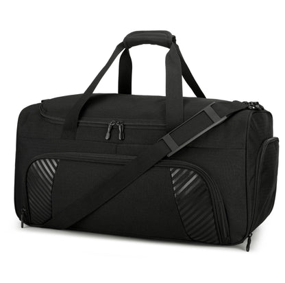 Urbanstand Gym Bag with Shoe Compartment - 50L Black Durable Large Duffle Bag for Travel, Weekender Carry On Duffel Bag for Men, Sports, Fitness & Workout