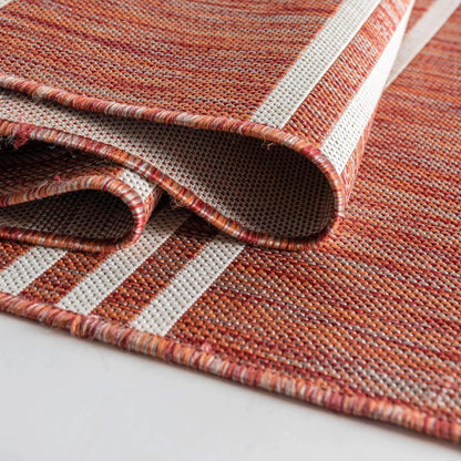 Unique Loom Outdoor Collection Area Rug - Anguilla (7' 10" x 10' Rectangle, Rust Red/ Ivory)