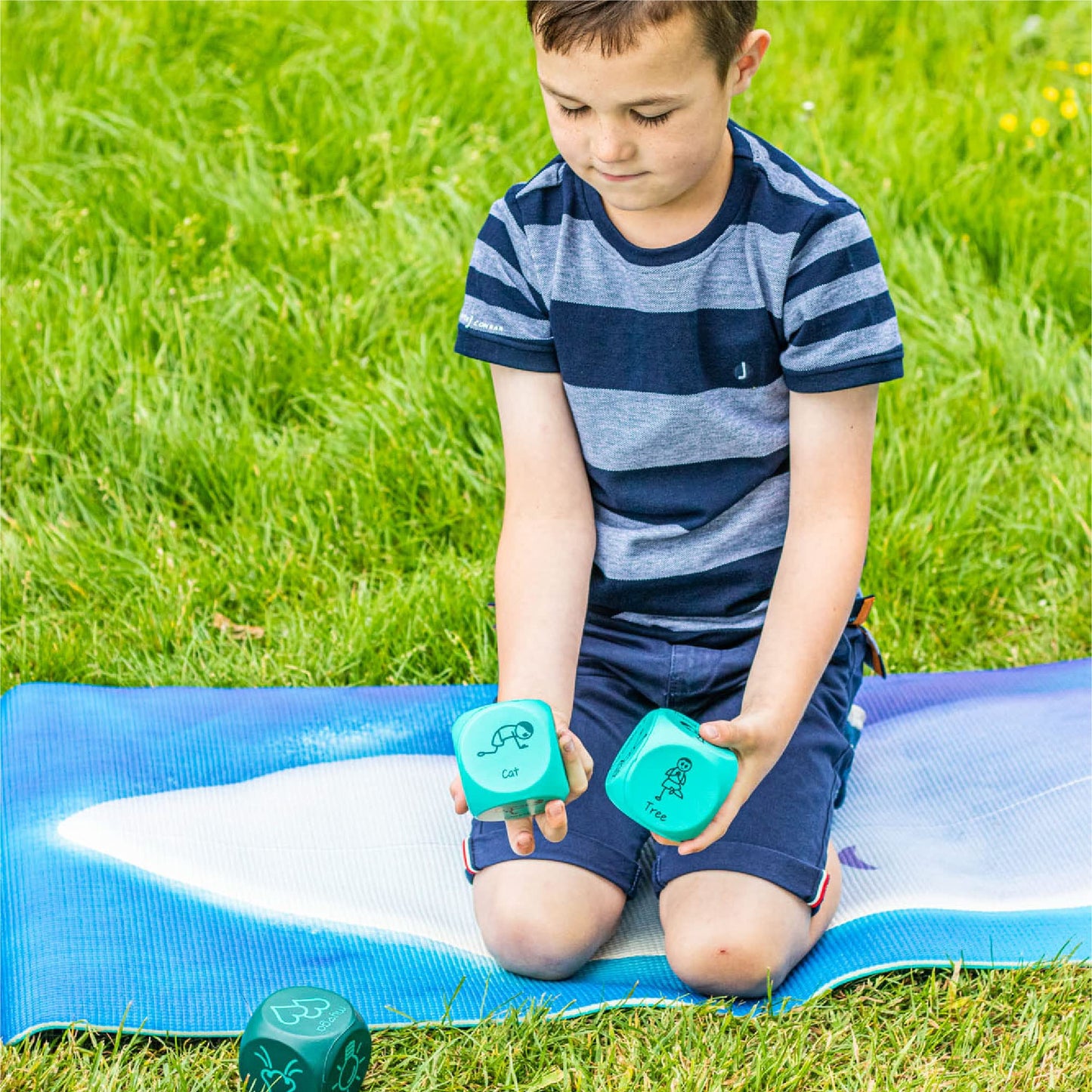 Myga Childrens Yoga Dice Game - Set of 3 Soft Foam Yoga Dice, Complete with 1 Action Dice & Two Pose Dice - Great Fitness and Workout Fun, Endless Combinations to Explore - Childrens