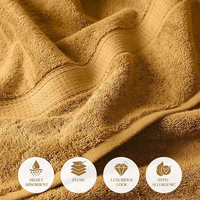 Superior Egyptian Cotton Pile 3-Piece Towel Set, Includes 1 Bath, 1 Hand