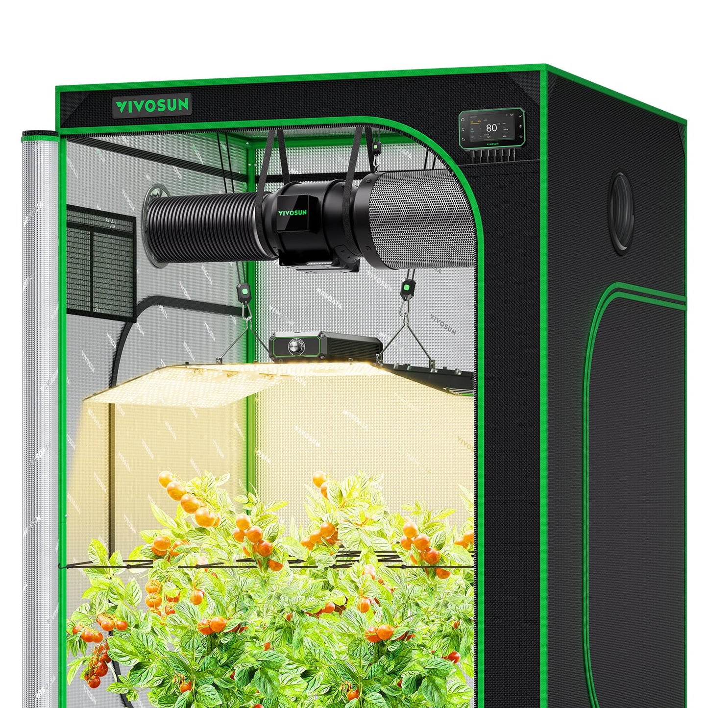 VIVOSUN Smart Grow Tent Kit, 4 × 4ft 4-Plant System, WiFi-Integrated Automatic Grow System with Full Spectrum LED Grow Light, Efficient Ventilation System with GrowHub E42A+ Controller