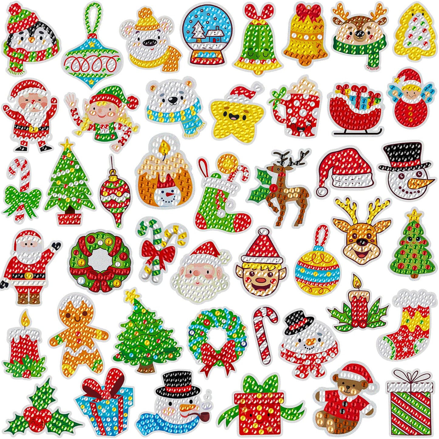 Labeol Diamond Art Kits for Kids Boys and Girls Ages 6-8-10-12 Easy to DIY Creative Diamond Art Sticker Craft by Numbers Kits for Kids and Adult Beginners (Christmas)