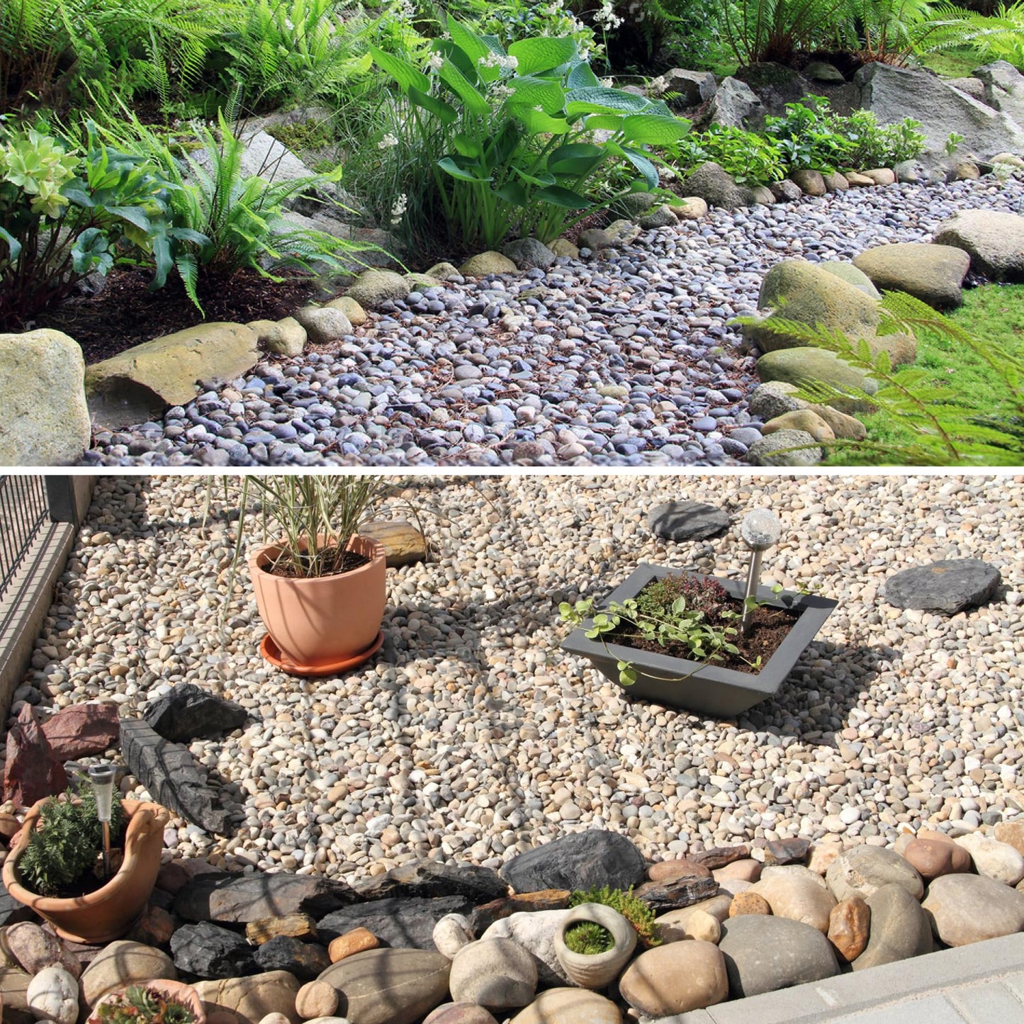 VINICS 20lbs Natural Unpolished Bulk Pebbles,1-2 Inch Black River Rocks, Hand-Picked Premium Stones for Landscaping and Garden Design, Fish Tank, Flower Pots, Pathways and Backyard