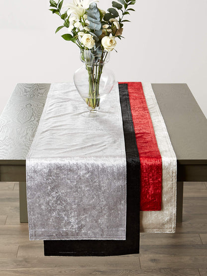 DII Velvet Collection Tabletop, Table Runner, 14x72, Red