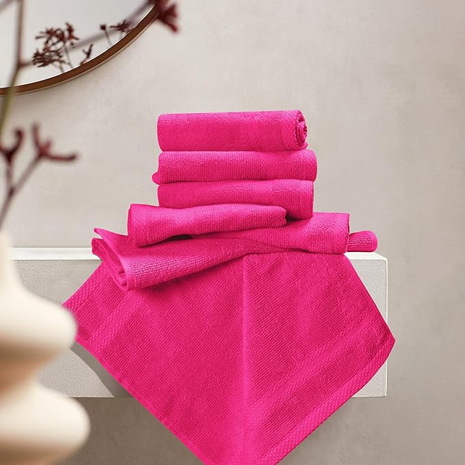 GLAMBURG Ultra Soft 12-Piece Washcloths Set 13x13-100% Ringspun Cotton