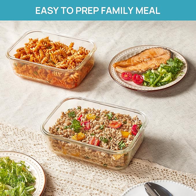 Vtopmart 2Pack 1860ml/63oz Large Glass Containers Food Storage