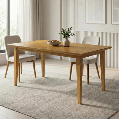 SIMPLIHOME Colby Dining Table - 60 inch Wide Solid Wood Oak Veneer Rectangular Kitchen Table in Oak Finish, Rectangular Mid‑Century & Rustic Contemporary Style for Kitchen or Dining Room, Seats 6