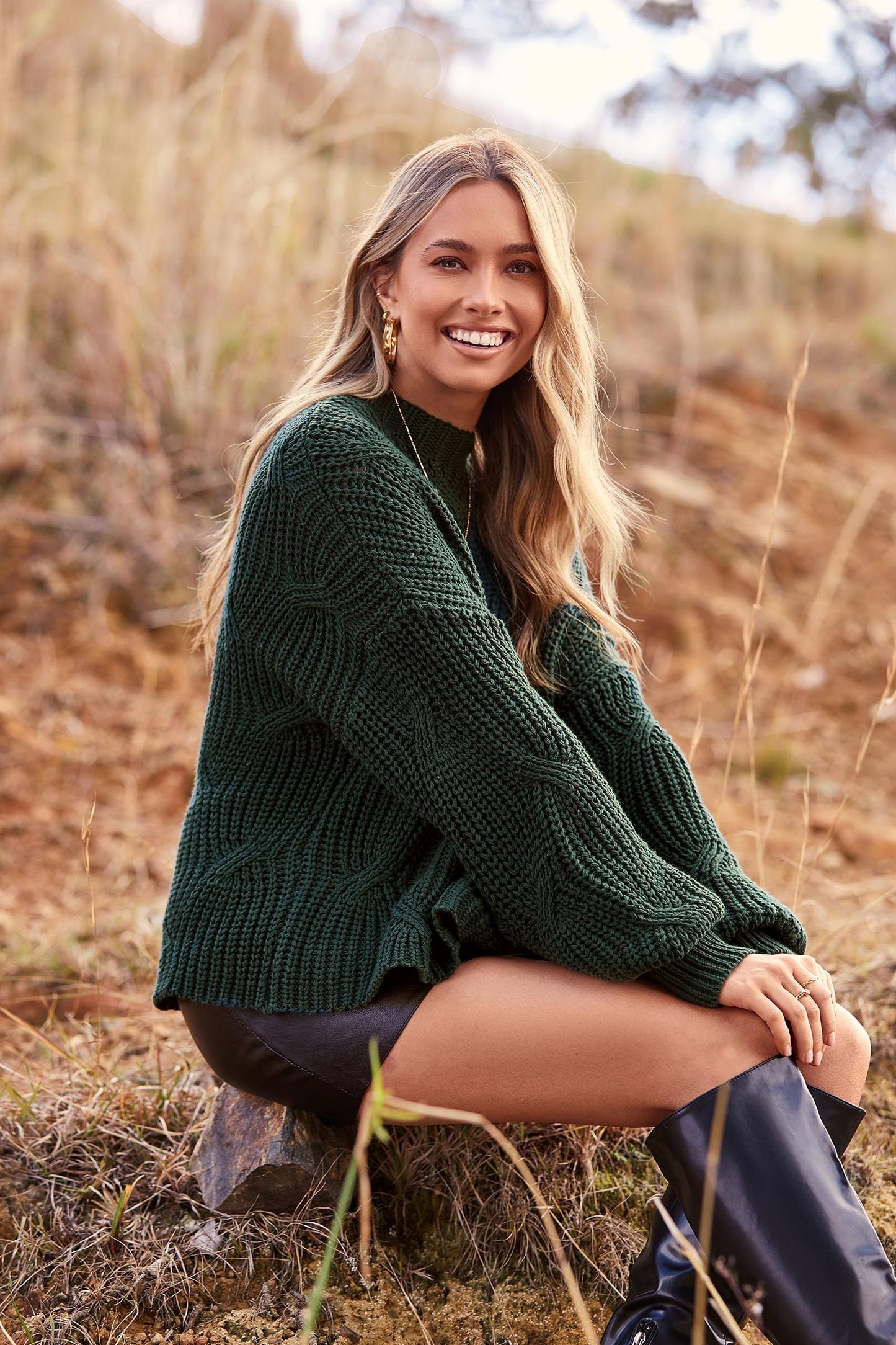 PRETTYGARDEN Women's Fall Oversized Pullover Sweaters Casual Crewneck Long Sleeve Chunky Cable Knit Tops Winter Clothing