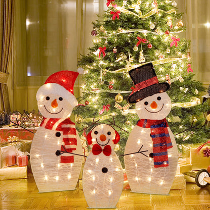 ATDAWN Light Up Snowman, hristmas Yard Decoration, 60 LEDs Lighted Snowman Christmas Decoration, Indoor Outdoor Lighted Snowman for Christmas Holiday Lighted Yard Display