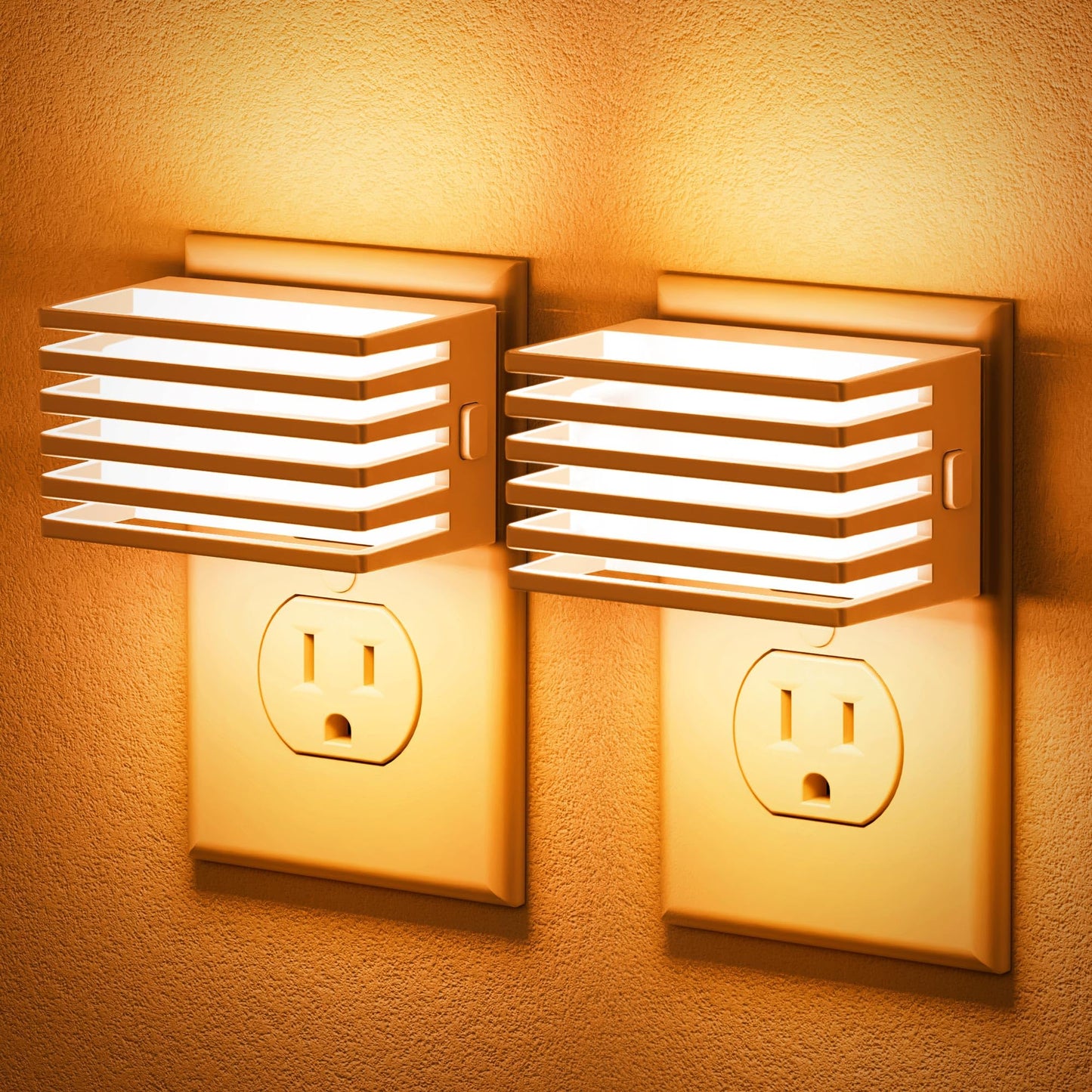 JandCase LED Night Light, [2 Pack] Night Lights Plug into Wall with Dusk to Dawn Sensor, Dimmable Plug in Night Light, Adjustable Brightness, 3000K Soft White Nightlight for Bedroom Bathroom Hallway