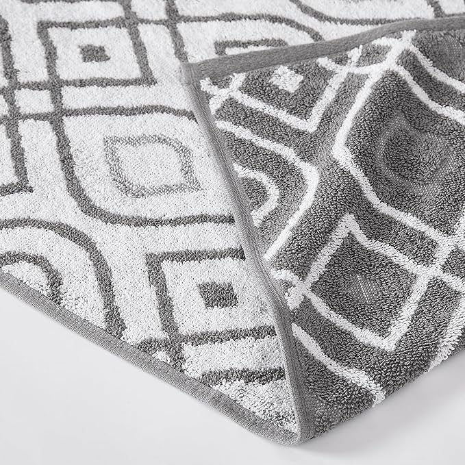 Modern Threads Oxford 6-Piece 100% Cotton Towel Set – Yarn Dyed Jacquard &