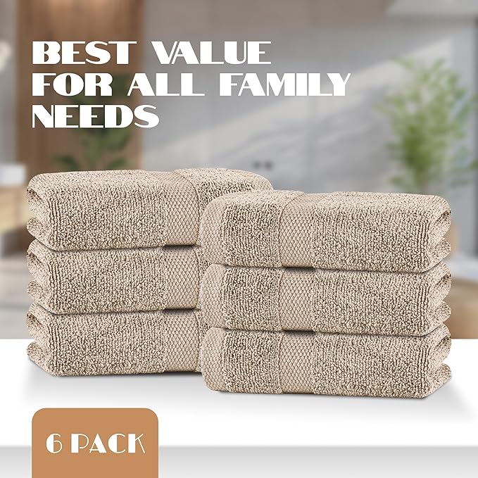 White Classic Taupe Hand Towels