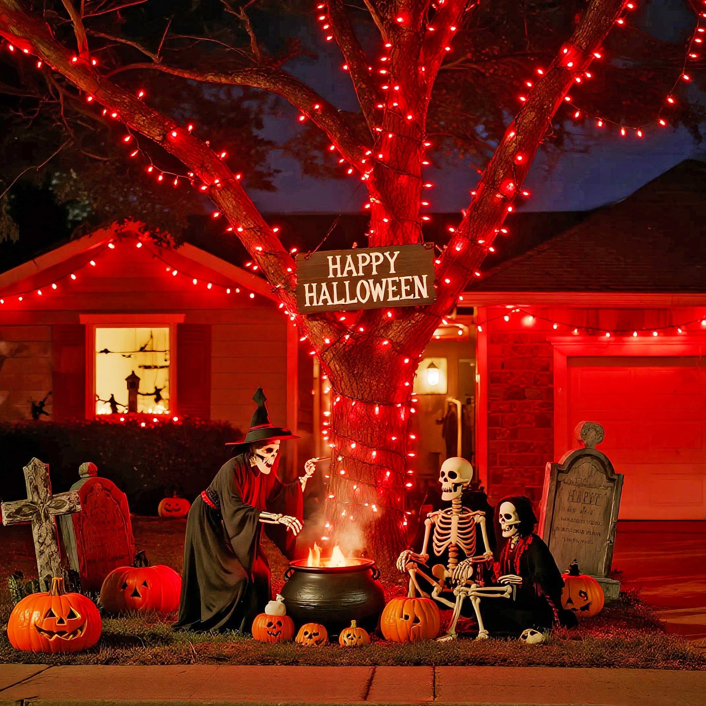 JMEXSUSS 200 LED Red String Lights Indoor Outdoor, 66ft Connectable LED Red Christmas Lights Plug in, 8 Modes Halloween Lights for Tree Bedroom Garden Yard Porch Xmas Halloween Decorations