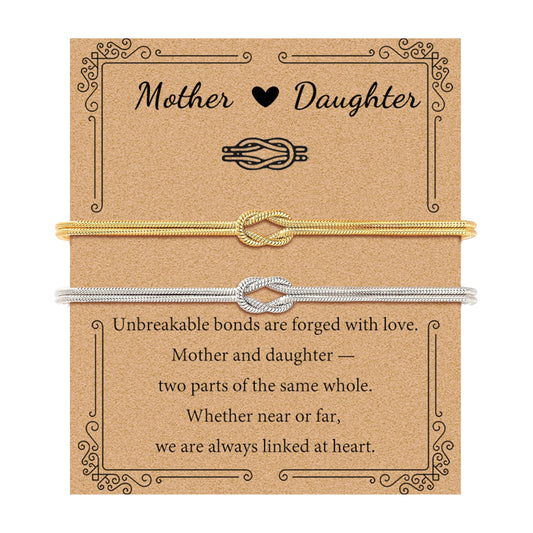 GRCLD Matching Bracelets for Couples Love Knot Bracelet Pinky Promise Soulmate Relationship Friendship Bracelets Forever Infinity Jewelry Gifts for Women Teen Her Him (Mom-Daughter-GS)