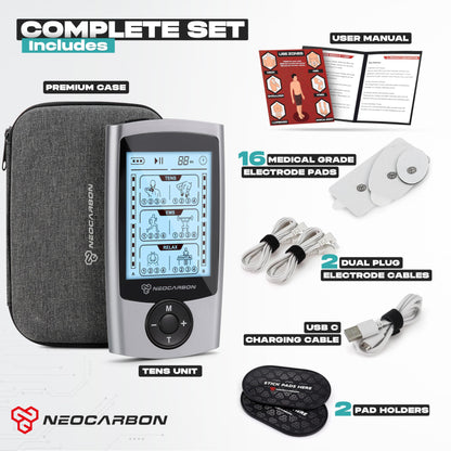 TENS Unit Muscle Stimulator, EMS Massager Machine for Shoulder, Neck, Sciatica and Back Pain Relief, Electronic Pulse Massage Physical Therapy, Silver