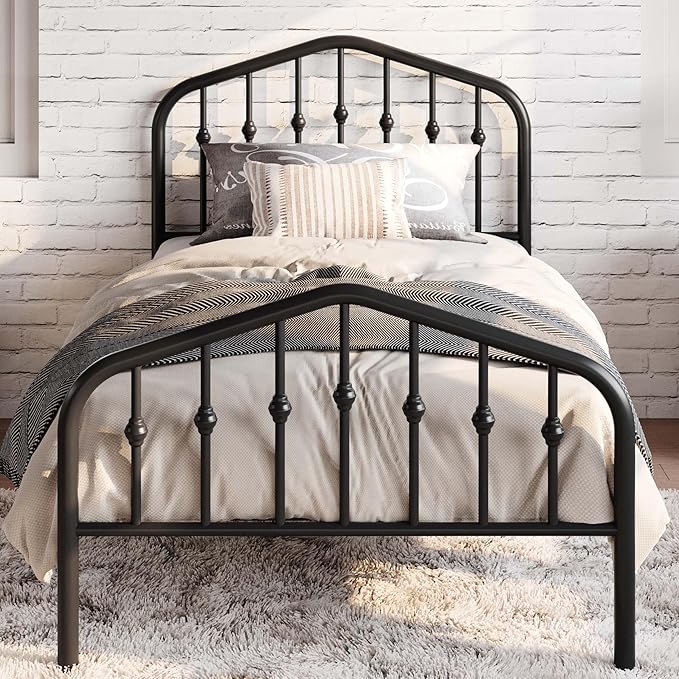 SHA CERLIN Twin Size Metal Platform Bed Frame