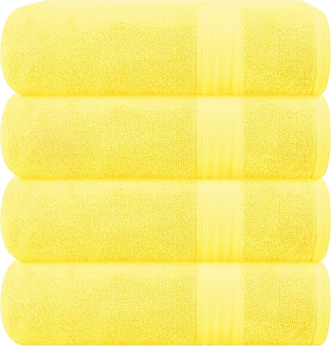 GLAMBURG Premium Cotton 4 Pack Bath Towel Set