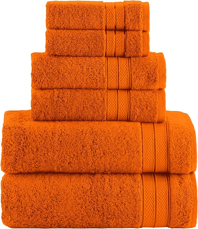 Elegant Comfort Luxury 6-Piece Towel Set, Premium Soft 100% Turkish Cotton