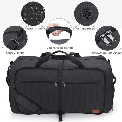 120L Foldable Collapsible Waterproof Travel Duffel Bag for Men and Women with Shoe Compartment