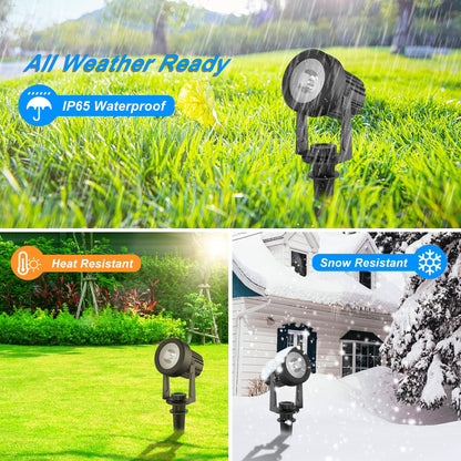 NATPOW RGB Solar Spotlights, Landscape Lights Color Changing Waterproof Solar Garden Lights, Auto ON/Off Adjustable Spot Lights, 6-in-1 Wall Lights for Yard, Garden, Driveway, Pool, Lawn