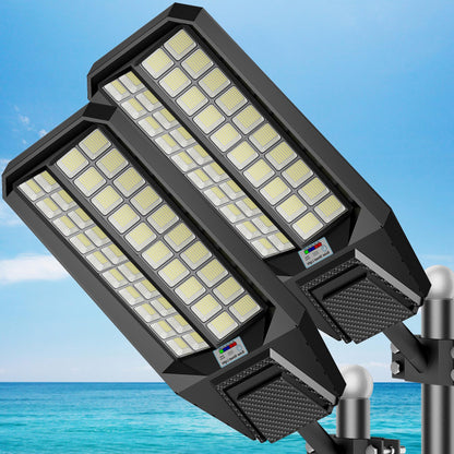 Vzyhik Solar Street Lights Outdoor Waterproof - Large 10000W Commercial Outdoor Solar Light Dusk to Down with Motion Sensor Remote Control LED Parking Lot Flood Lights for Yard Garden Walkway