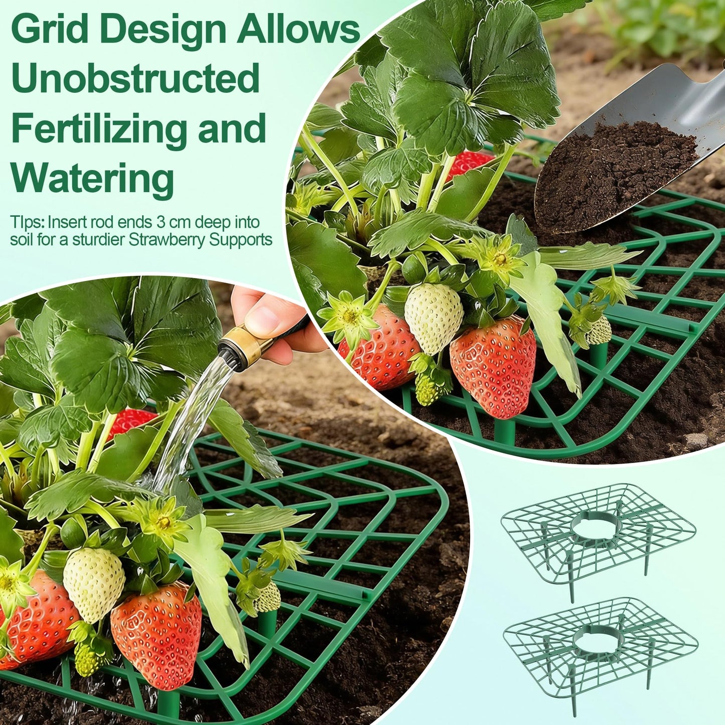 10-Packs Strawberry Plant Support, Reusable Strawberry Garden Trellis & Plant Holder-Keeps Berries Off the Ground for Pots & Backyard Raised Bed Gardens Home Gardeners