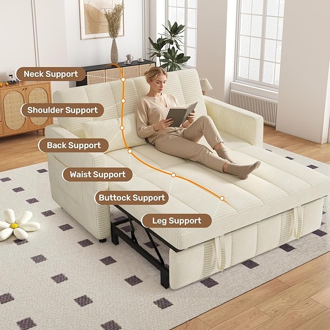 Nebuaegis Sleeper Sofa Bed, 3-in-1 Convertible Pull Out Couch