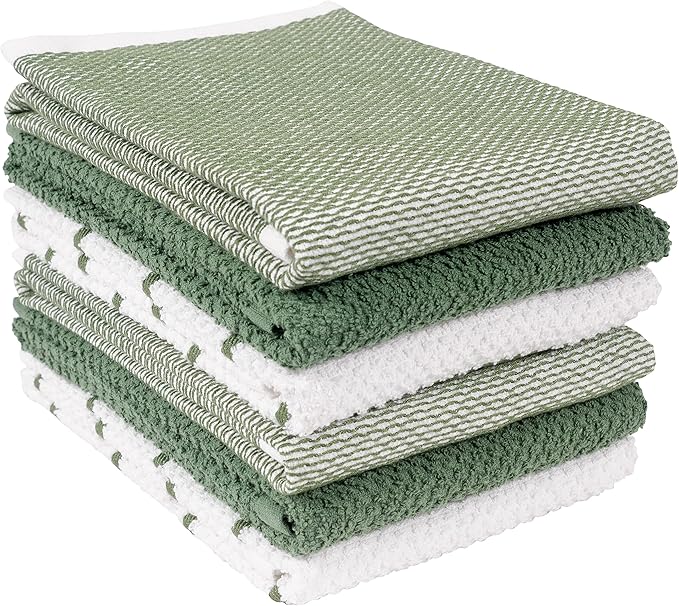 KAF Home Ayesha Curry Mixed Utility Kitchen Towel Set | Set of 6 Mixed Terry