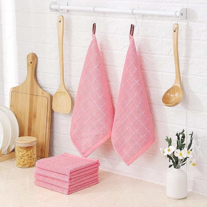 Homaxy 100% Cotton Terry Kitchen Dish Cloths, Ultra Soft and Absorbent Dish