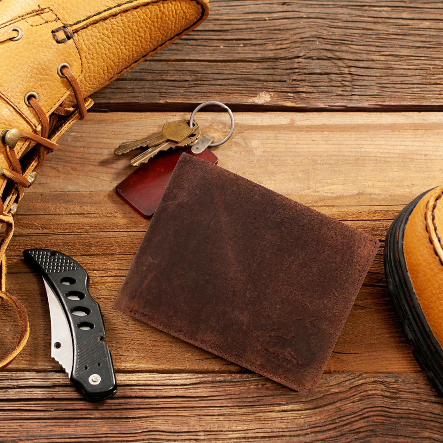 BULL GUARD Mens RFID Blocking Bifold Wallet