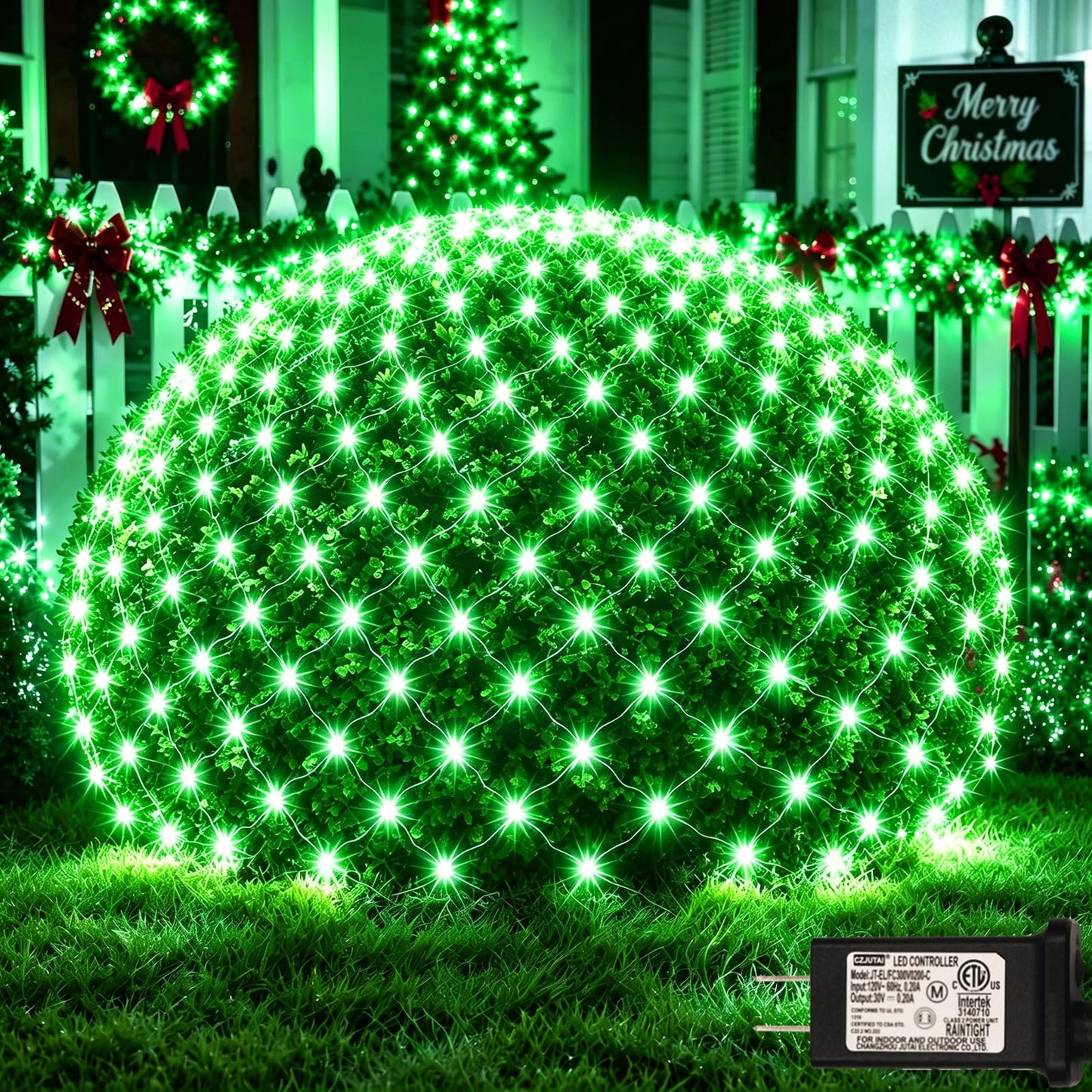 OYCBUZO 360LED Green Net Lights Outdoor, 21ft x 5ft 8 Modes Connectable Mesh Lights St Patricks Day Decor, Waterproof Outdoor Bush Christmas Light Plug in for Xmas Tree Holiday Party Patio Garden