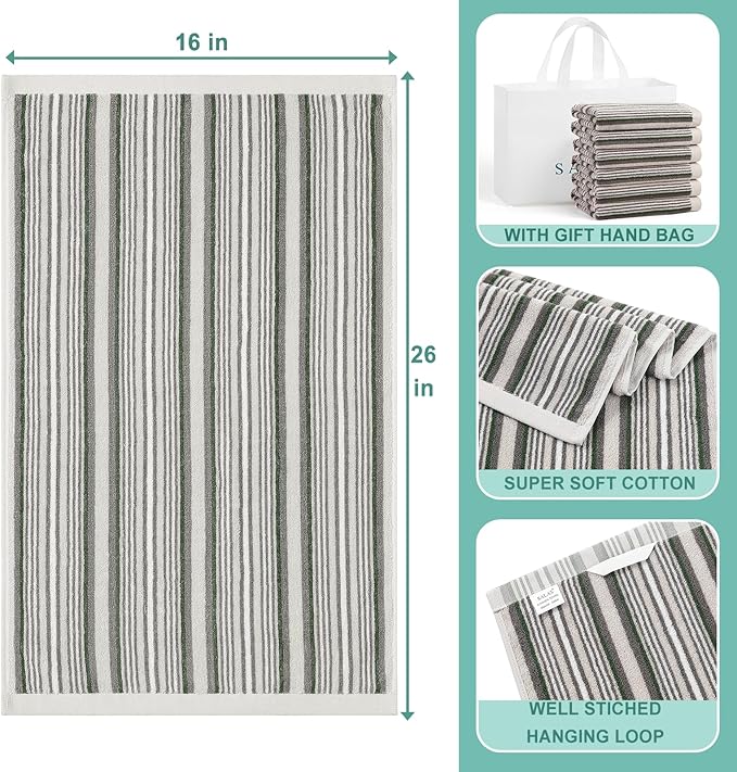 SALAS Kitchen Dish Towels for Drying Dishes, Large Cotton Kitchen Towels