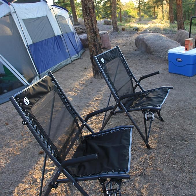 Coleman Comfortsmart Portable Suspension Chair, Ultra-Comfortable Outdoor Camping Chair with Drink Holder & Carry Bag, Supports up to 300lbs, Great for Camping, Tailgating, Firepits, Patio, & More