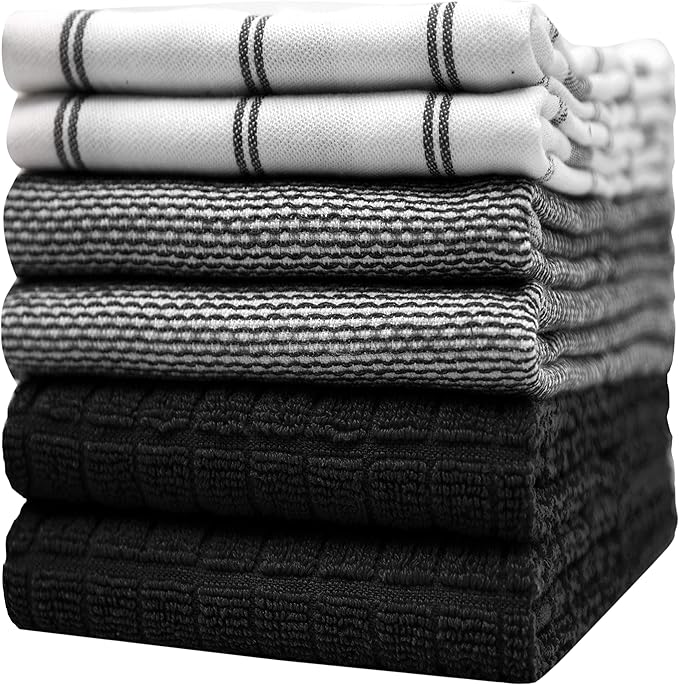 Premium Kitchen Towels | Large Cotton Dish Towels | Flat & Terry Highly
