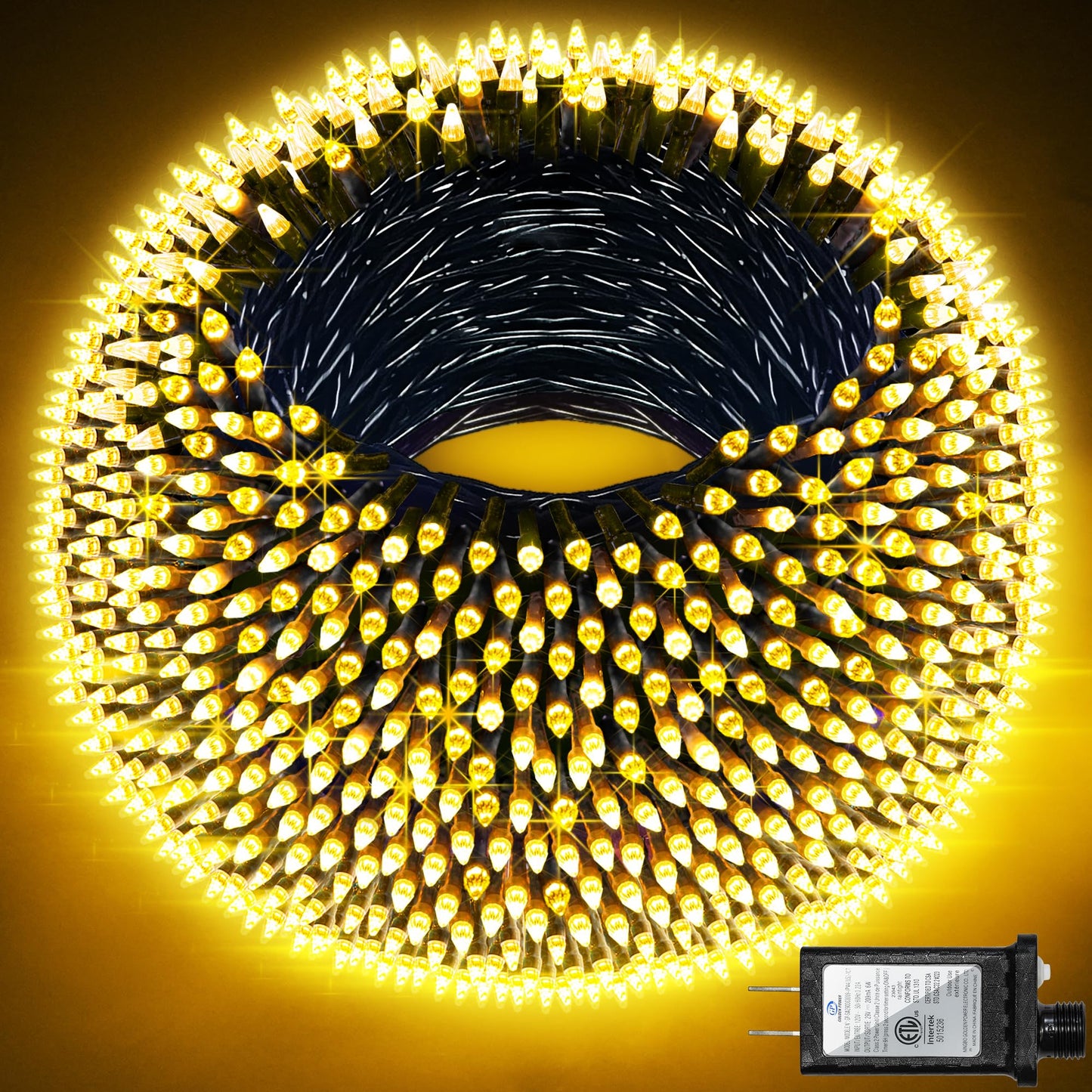 QUHUATU 750 LED 240FT Christmas Lights Outdoor,12 Lighting Modes Christmas String Lights with Timer, Dimmable Warm White LED StringLights Waterproof for Yard Tree Wedding Party Holiday Warm White