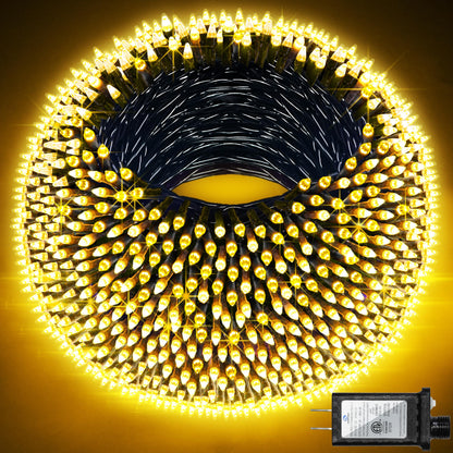 QUHUATU 750 LED 240FT Christmas Lights Outdoor,12 Lighting Modes Christmas String Lights with Timer, Dimmable Warm White LED StringLights Waterproof for Yard Tree Wedding Party Holiday Warm White