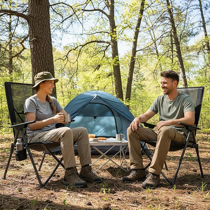 EVER ADVANCED Teslin Reclining Camping Chairs