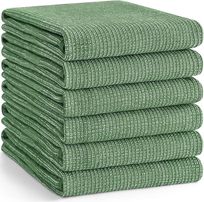 Homaxy Premium Kitchen Towels, Large Cotton Kitchen Hand Towels, Flat and Terry