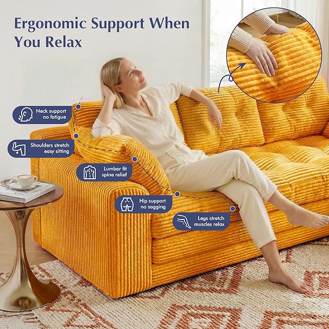 Homkdom 3 Seater Convertible Folding Sofa Bed, Pull Out Sleeper Sofa