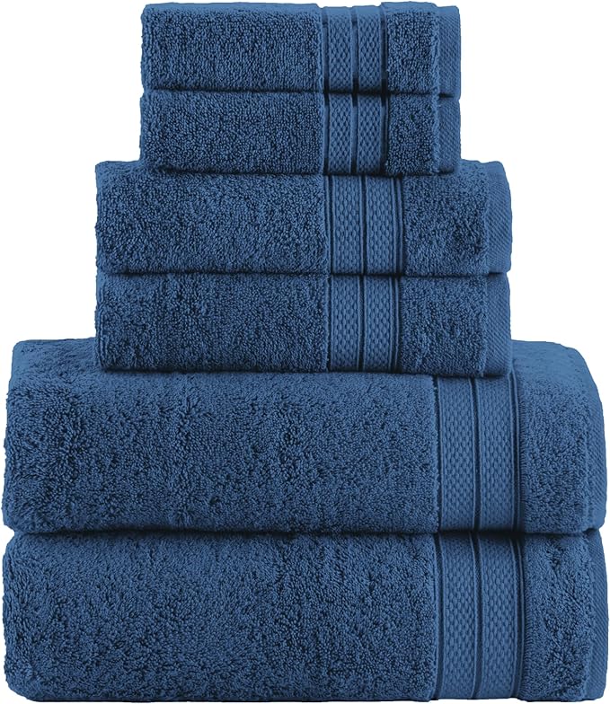 Elegant Comfort Luxury 6-Piece Towel Set, Premium Soft 100% Turkish Cotton